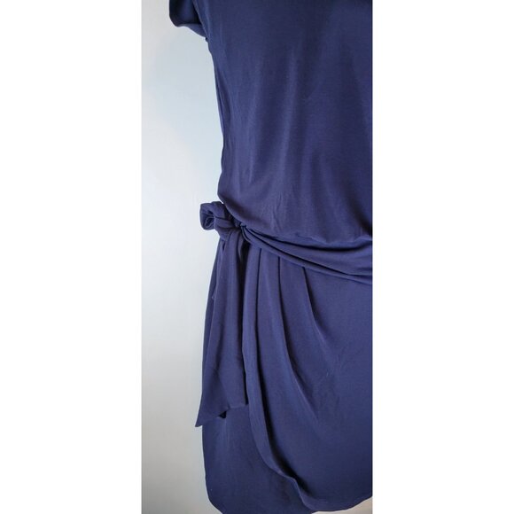 Carole Little Mini Dress Sz 6 Navy Blue Short Sleeve - Picture 2 of 10